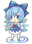  :3 bad_id blue_eyes blue_hair bow chibi cirno hina_hina open_mouth short_hair simple_background slit_pupils solo touhou wings ⑨ 