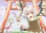  bad_id bat_wings casual contemporary fang flandre_scarlet hey izayoi_sakuya kirisame_marisa remilia_scarlet torii touhou wings 