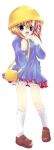  bag blue_eyes cosplay hat higurashi_no_naku_koro_ni kairi_(oro-n) kindergarten orange_hair preschool_uniform purse ryuuguu_rena school_hat school_uniform short_hair socks 