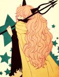  blonde_hair cloak curly_hair ito_ko long_hair looking_back one_piece polearm sadi-chan solo star tongue trident weapon 