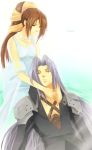  brown_hair dress final_fantasy final_fantasy_vii jewelry long_hair lucrecia_crescent meru mother_and_son necklace sephiroth shoulder_pads silver_hair 