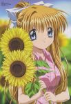  1girl absurdres air flower highres kamio_misuzu scan solo sunflower 