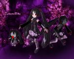  3girls black_hair chibi crossover darkness detached_sleeves female gothic hachune_miku headphones heartless heartless_emblem kingdom_hearts long_hair miniskirt multiple_girls necktie o_o red_eyes shoes skirt smile spring_onion thigh-highs twintails very_long_hair vocaloid wallpaper zatsune_miku 