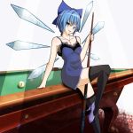  (9) 1girl billiards cirno cirno-nee dress female high_heels jewelry naughty_face necklace nikka_(cryptomeria) older shoes solo the_embodiment_of_scarlet_devil thigh-highs touhou 