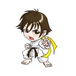  1girl brown_eyes brown_hair capcom chibi dougi lowres makoto_(street_fighter) solo street_fighter street_fighter_iii street_fighter_iii:_3rd_strike 