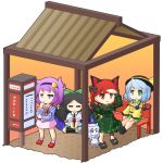  animal_ears black_hair cat_ears cat_tail female green_eyes hat kaenbyou_rin komeiji_koishi komeiji_satori long_hair pink_hair red_eyes redhead reiuji_utsuho ribbon short_hair tail touhou twintails urushi violet_eyes white_hair wings zombie_fairy 