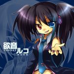  1girl black_hair blue_necktie heterochromia necktie solo utau vocaloid yokune_ruko 