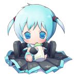  1girl aqua_eyes aqua_hair baby baby_bottle bad_id bottle chibi chitose_kiiro hatsune_miku solo twintails vocaloid younger 