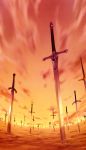  absurdres fate/stay_night fate_(series) highres no_humans planted_sword planted_weapon scan sunset sword unlimited_blade_works weapon 