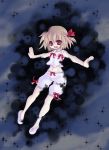  1girl blonde_hair darkness female gem_(ddt) gem_(pixiv) highres lingerie outstretched_arms red_eyes ribbon rumia short_hair solo spread_arms the_embodiment_of_scarlet_devil touhou underwear youkai 