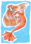  00s 1girl mermaid mermaid_melody_pichi_pichi_pitch monster_girl orange_hair seira_(mermaid_melody_pichi_pichi_pitch) solo 