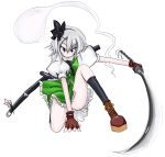  1girl female hairband hitodama katana konpaku_youmu konpaku_youmu_(ghost) short_hair silver_hair solo sword takaharu touhou weapon 