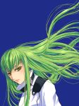  1girl asano_akira blue_background c.c. code_geass green_hair long_hair solo 