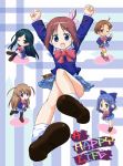  5girls amamiya_manami bow etou_mei gakuen_utopia_manabi_straight! inamori_mika multiple_girls murasaki_atsushi odori_momoha pink_bow plaid plaid_skirt skirt uehara_mutsuki 