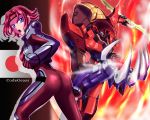  1girl ass blue_eyes bodysuit code_geass guren_nishiki kallen_stadtfeld mecha open_mouth red_hair redhead short_hair 