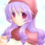 1girl blush chunsoft closed_mouth dragon_quest dragon_quest_ii enix eyebrows eyebrows_visible_through_hair head_scarf long_hair looking_at_viewer minyo own_hands_together portrait princess_of_moonbrook smile solo tareme upper_body white_background 