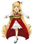  00s 1girl alternate_costume blonde_hair blue_eyes collarbone dress geta long_hair long_sleeves loo looking_at_viewer outstretched_arms red_dress rozen_maiden sandals sash shinku sidelocks simple_background socks solo standing tabi very_long_hair white_background white_legwear 