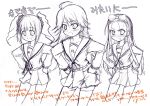  hare_hare_yukai hoshii_miki idolmaster kisairo_kaede minase_iori monochrome parody school_uniform serafuku sketch suzumiya_haruhi_no_yuuutsu takatsuki_yayoi twintails 