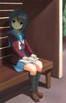  1girl book cadrigan cardigan nagato_yuki patorishia patricia_(stylish_marunage) school_uniform serafuku sitting solo suzumiya_haruhi_no_yuuutsu 