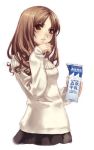  brown_hair hirano_katsuyuki long_hair lowres milk sweater 