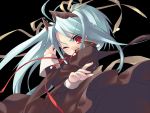  1girl blue_hair death-sensei game_cg itou_noiji peace@pieces red_eyes simple_background solo tagme 