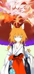  1girl animal_ears fox_ears japanese_clothes miko mo original red_hakama shunsei_(muratou) solo 