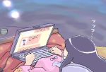  1girl 4chan computer female houraisan_kaguya kotatsu laptop lowres neet oekaki solo table touhou 