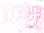  2girls getsumento_heiki_miina monochrome multiple_girls nylon ootsuki_mina pink sketch tsukishiro_mina wallpaper 