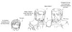  3boys anomen baldur&#039;s_gate comic doujinshi monochrome multiple_boys sketch translated 