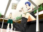  00s arcueid_brunestud blonde_hair blue_hair boots casual ciel from_below fukurou red_eyes tsukihime 