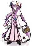  1girl book crescent female hat long_hair patchouli_knowledge purple_hair solo takaharu touhou 