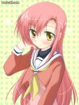  blush hayate_no_gotoku! katsura_hinagiku long_hair pink_hair school_uniform serafuku watsuki_ayamo yellow_eyes 