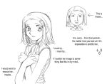  1girl baldur&#039;s_gate comic doujinshi imoen lowres monochrome sketch translated 
