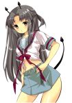  1girl asakura_ryouko half_updo school_uniform serafuku solo suzumiya_haruhi_no_yuuutsu tail yuutarou 