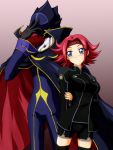  blue_eyes code_geass kallen_stadtfeld lelouch_lamperouge mask redhead short_hair tanan zero_(code_geass) 