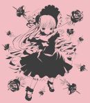  00s 1girl high_contrast monochrome pink pota pota_(nabrinko) rozen_maiden shinku solo 