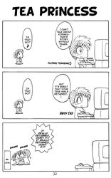  00s 4koma comic highres kohaku monochrome toono_shiki truth tsukihime 