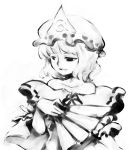  1girl female hat lowres monochrome saigyouji_yuyuko sakuraba_yuuki solo touhou 