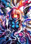  1girl animal_ears butterfly female rabbit_ears red_eyes reisen_udongein_inaba smile solo subreal surreal tanaka_ken&#039;ichi touhou 
