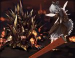  advent_cirno akantor capcom cirno monster monster_hunter parody shimadoriru sword touhou weapon 