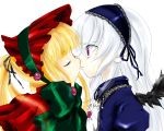  00s 2girls kiss multiple_girls rozen_maiden shinku suigintou usamisan yuri 