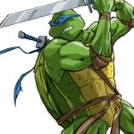  1boy hydro4 katana leonardo lowres male_focus solo sword teenage_mutant_ninja_turtles weapon 