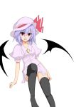  bat_wings blue_pony bluepony fang female highres remilia_scarlet thigh-highs touhou wings zettai_ryouiki 