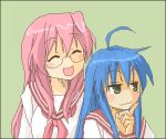  2girls abekawa izumi_konata lowres lucky_star multiple_girls oekaki school_uniform serafuku takara_miyuki 