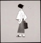  1boy 6+boys 6+girls animated animated_gif eyecatch hakama itoshiki_nozomu japanese_clothes lowres male_focus multiple_boys multiple_girls sayonara_zetsubou_sensei solo 