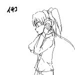  amasawa_yuuko animated animated_gif dennou_coil easytoon glasses headphones lowres monochrome short_hair sketch twintails 