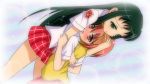  2girls akihime_sumomo hug multiple_girls nanatsuiro_drops sanshita school_uniform serafuku yaeno_nadeshiko yuri 