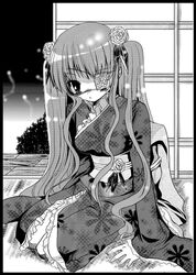  00s 1girl barasuishou eyepatch japanese_clothes kimono niwaka_yuan rozen_maiden solo yun_(artist) 