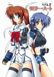  2girls kakitsubata_tsukune lingerie lyrical_nanoha mahou_shoujo_lyrical_nanoha mahou_shoujo_lyrical_nanoha_strikers multiple_girls revolver_knuckle subaru_nakajima takamachi_nanoha thigh-highs underwear zettai_ryouiki 