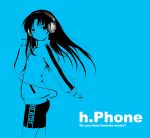  1girl blue dasoku_sentarou engrish headphones monochrome original ranguage solo 